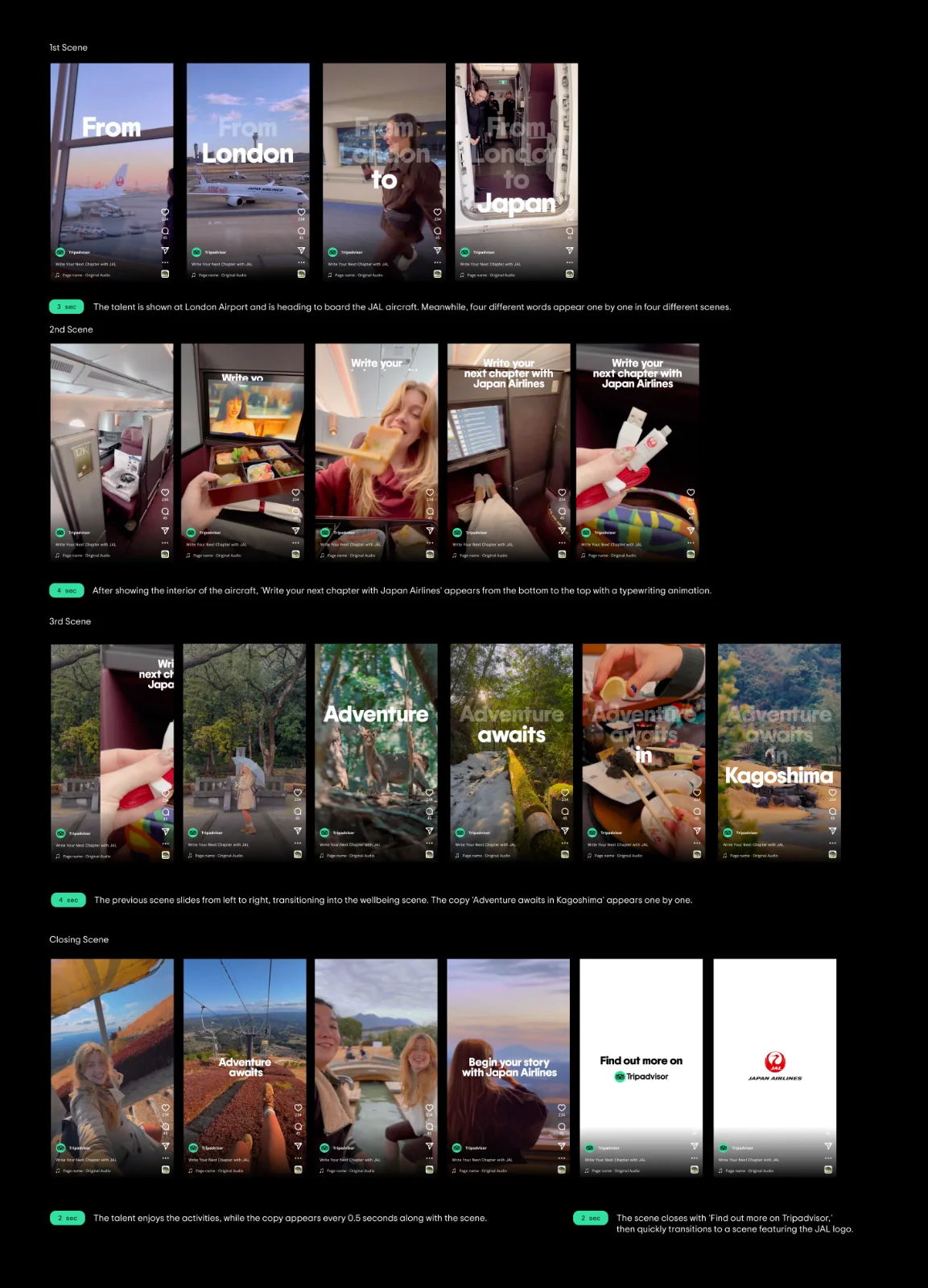 Instagram Reel storyboard, scene by scene